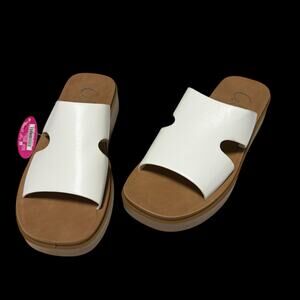 CELIA Raya H Band Slide - Womens White sandals slip on SZ/7